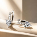 925 Sterling Silver Oxidized Earrings with CZ for Women - 1.7x0.7cm