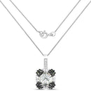 2.72 Carat Genuine Multi Stones .925 Sterling Silver Pendant