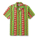 Hawaiian Shirt For Men Vertical Garden Shirt Camp Collar 100% Cotton
