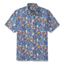 Men's Hawaiian Shirt Flower Sea Print Cotton Button-down Short Sleeve Aloha Shirt