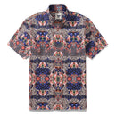 Men's Hawaiian Shirt Blossoms of Antiquity Print 1940s Vintage Short Sleeve Aloha Shirt