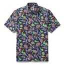 Men's Hawaiian Shirt Vibrant Vines Print Cotton Button-down Short Sleeve Aloha Shirt