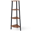 4-Tier Corner Shelf Metal Storage Rack Domestic Bookcase