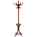 Wood Standing Hat Coat Rack with Umbrella Stand