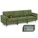 Modular 1/2/3/4-Seat L-Shaped Sectional Sofa Couch with Socket USB Port-3-Seat with USB port