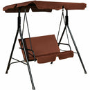 Loveseat Cushioned Patio Steel Frame Swing Glider