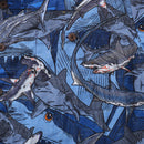 Hawaiian Shirt For Men Sharks in Schools Shirt Camp Collar 100% Cotton