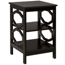 3-tier Nightstand Sofa Side End Accent Table-Black