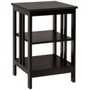 3-Tier Nightstand Sofa Side Table with Baffles and Round Corners