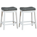 Set of 2 24-Inch Height Backless Counter Stool with Footrest