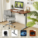 Ergonomic Leather Office Chair with Padded Armrests and Rocking Backrest