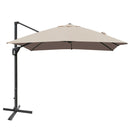 10 x 13 Feet Rectangular Cantilever Umbrella with 360° Rotation Function-Brown