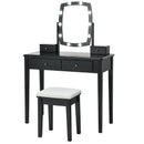 Vanity Table Set with Lighted Mirror for Bedroom and Dressing Room