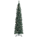 Snowy Artificial Pencil Christmas Tree with Pine Cones