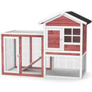2-Story Wooden Rabbit Hutch with Running Area