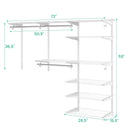 Adjustable Closet Organizer Kit with Shelves and Hanging Rods for 4 to 6 Feet