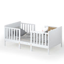 2-in-1 Convertible Kids Wooden Bedroom Furniture with Guardrails