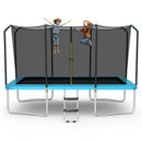 8 x 14 Feet Rectangular Recreational Trampoline with Safety Enclosure Net and Ladder