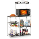 4 Tier Vintage Kitchen Baker's Rack Utility Microwave Stand-Coffee