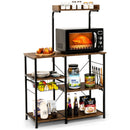 4 Tier Vintage Kitchen Baker's Rack Utility Microwave Stand-Coffee