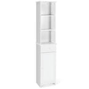 Bathroom Tall Freestanding Storage Cabinet with Open Shelves and Drawer-White