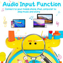 2-in-1 Kids Electronic Drum and Keyboard Set with Stool
