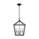 Home Decorators Collection Weyburn 4-Light Black and Polished Chrome Caged Chand