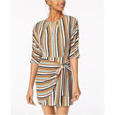 Emerald Sundae Juniors Striped Tie-Side Wrap Dress, Size Medium