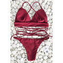 Cupshe Nobody Knows Cross Bikini Set, Size Small