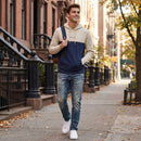 Michael Kors Blue and Tan Pullover Hoodie Men’s Lg