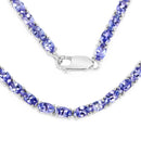 21.50 Carat Genuine Tanzanite .925 Sterling Silver Necklace