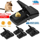 6 Pack Mouse Traps Reusable Rat Trap Mice Snap Trap Effective Mouse Catcher Quick \'N Vole Effective Mice Control with Unique Jaw Design That Capture