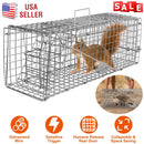 Humane Cat Trap Cage Catch Release Live Animal Rodent Cage Collapsible Galvanized Wire for Small Raccoons Beavers Groundhogs Foxes Armadillos