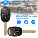 2Pcs Fit For Honda Civic 2006-2013 Remote Keyless Entry Shell Button Car Key _x000B__x000B_Fob Uncut Key Cover Case N5F-S0084A N5F-A05TAA