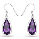 10.10 Carat Genuine Amethyst .925 Sterling Silver Earrings