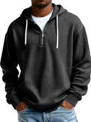 Mens Long-Sleeve Hooded Jacket Loose-Fit Casual Sweatshirt