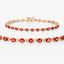 7.00 Carat Genuine Orange Sapphire 14K Yellow Gold Bracelet