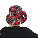 Red Black and White Rave Spill Bucket Hat