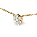14K Yellow Gold 2.00 Cttw Diamond Cluster 18" Station Necklace (I-J Color, I1-I2 Clarity)