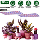 2Pcs Ultra-Thin LED Grow Lights for Indoor Plants with 126Pcs LEDs Full Spectrum Under Cabinet Plant Growing Light Panel 3/9/12H Timer 9 Dimmable Leve
