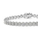 .925 Sterling Silver 2.0 Cttw Diamond Cluster Link Bracelet (I-J Color, I2-I3 Clarity) - Size 7.25"