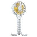 Portable Baby Stroller Fan Rechargeable Handheld Fan with Flexible Tripod Clip On Desktop Hanging Fan 3 Gear Speed 360¡ Tilt Head