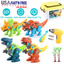 Take Apart Dinosaur Toys DIY Dinosaur Construction Building Block Assembly Toys with Electric Drill for Kids 3-7 Year Old Learning Educational Gift