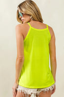 BiBi French Terry Knit Ruffled Detail Sleeveless Top
