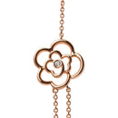 18K Rose Gold 1/2 Cttw Diamond and Freshwater Pearl Double Strand Station Necklace (G-H Color, SI1-SI2 Clarity) - Adjustable up to 16" to 20"