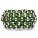 5.04 Carat Genuine Chrome Diopside .925 Sterling Silver Ring