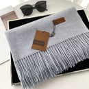 Womens Thickened Fashionable Solid-Color Tassel Scarf