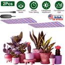 2Pcs Ultra-Thin LED Grow Lights for Indoor Plants with 126Pcs LEDs Full Spectrum Under Cabinet Plant Growing Light Panel 3/9/12H Timer 9 Dimmable Leve