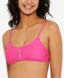 Hula Honey Juniors Solid Zipper Bralette Bikini Swim Top