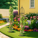 2-Pack Garden Obelisk Trellis for Climbing Plants-Black